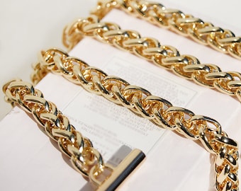 Catena borsa in oro di alta qualità, tracolla in metallo, catena di maniglie sostitutive, cinghia catena borsa a tracolla in metallo JS018