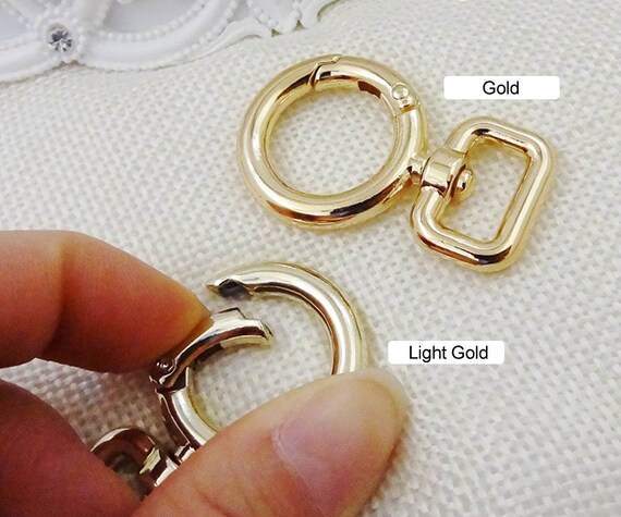 Connector Clasp CAE-R011 2pcs Spring Ring Clasp Gate Ring Heavy Duty Gate Ring Round Purse Hardware
