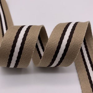 Striped Cotton Blend Webbing: 1.5&quot; Bag Straps & Upholstery PF_L_1438