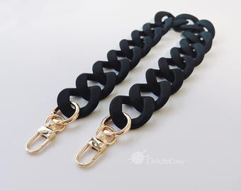 A piece of Black Acrylic Chain Purse Chain Purse Strap Handle Plastic Handles for Bag, Handcraft Material for Handbag Making CAE-Z024