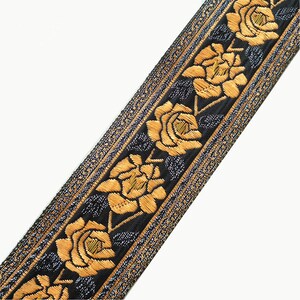 1 Yard Flower Jacquard Ribbon Geometric Woven Trim Border Embroidered Ribbon Sewing Trim Craft Ribbon Jacquard Trim PF_ZDNC253