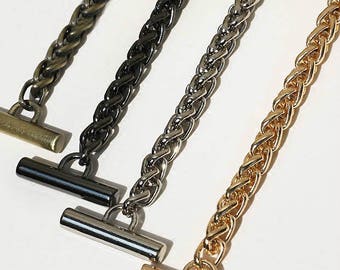 High Quality Purse Chain, Metal Shoulder Handbag Strap, Replacement Handle Chain, Metal Crossbody Bag Chain Strap  T Clasps JS011