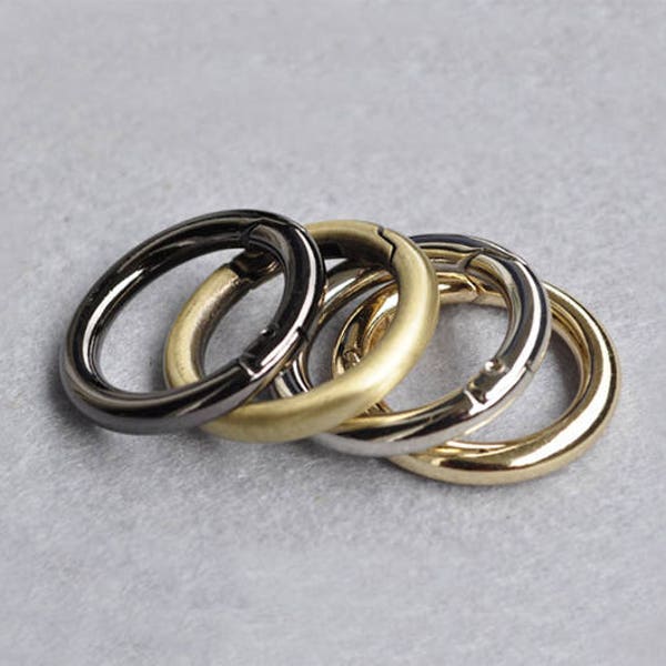 2pcs Spring Ring Clasp Gate Ring Heavy Duty Gate Ring Round Purse Hardware, Connector Clasp CAE-R011