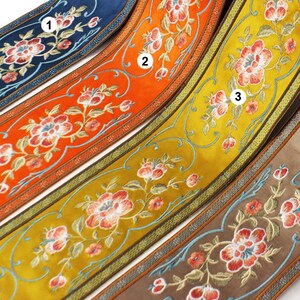 1 Yard Flower Jacquard Ribbon Embroidery Trim Border Embroidered Ribbon Sewing Trim Craft Ribbon Jacquard Trim PF_ZDNC621