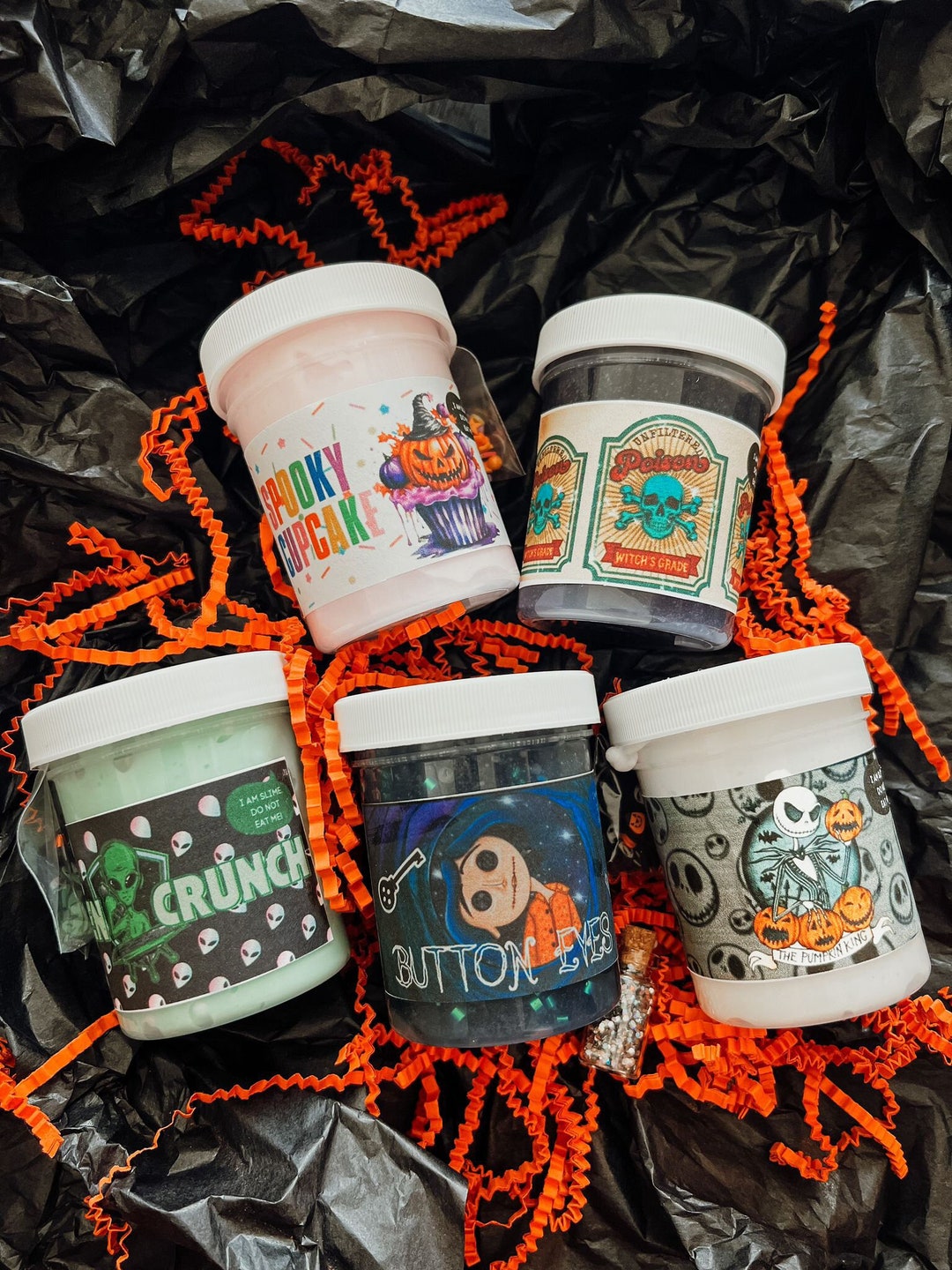 Halloween Slime Slime Kit Slime Gift Box 5 Slimes Etsy