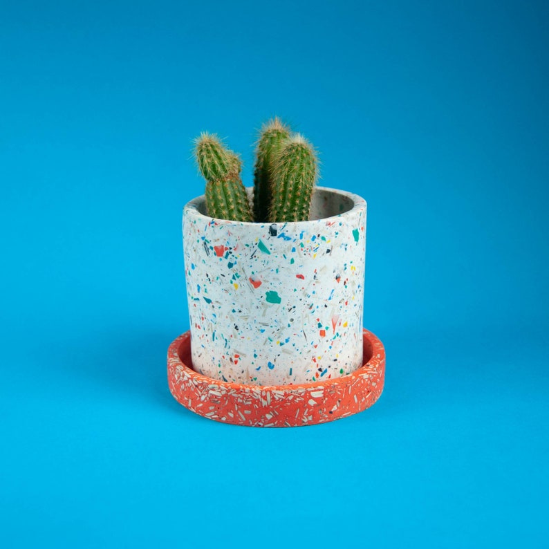 Colourful plant pot, terrazzo planter, indoor planter, succulent pots, eco friendly products image 2