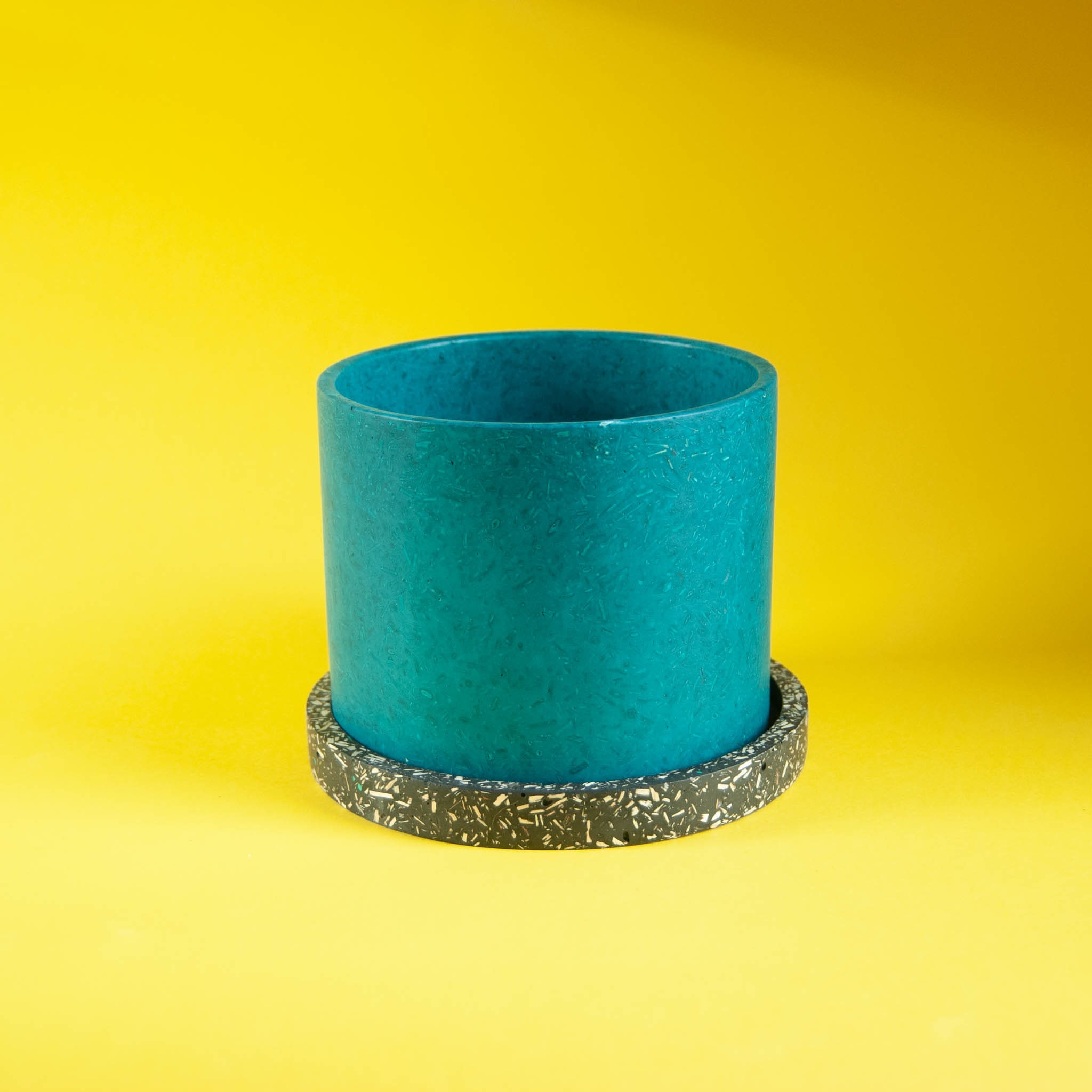 Large Teal Plant Pot With Tray Handmade With Eco Friendly Materials for