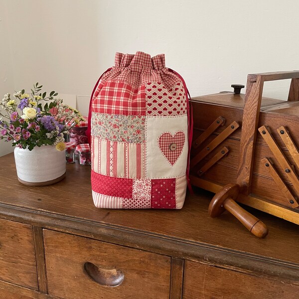 Hand Embroidered Drawstring Bag (Medium)