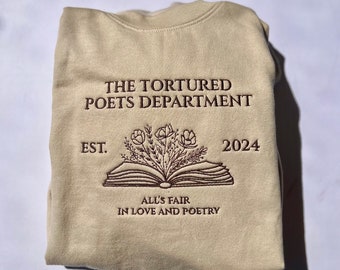 Tortured Poets Department besticktes Sweatshirt, Crewneck, TS, Album, TTPD, Crewneck, T-Shirt