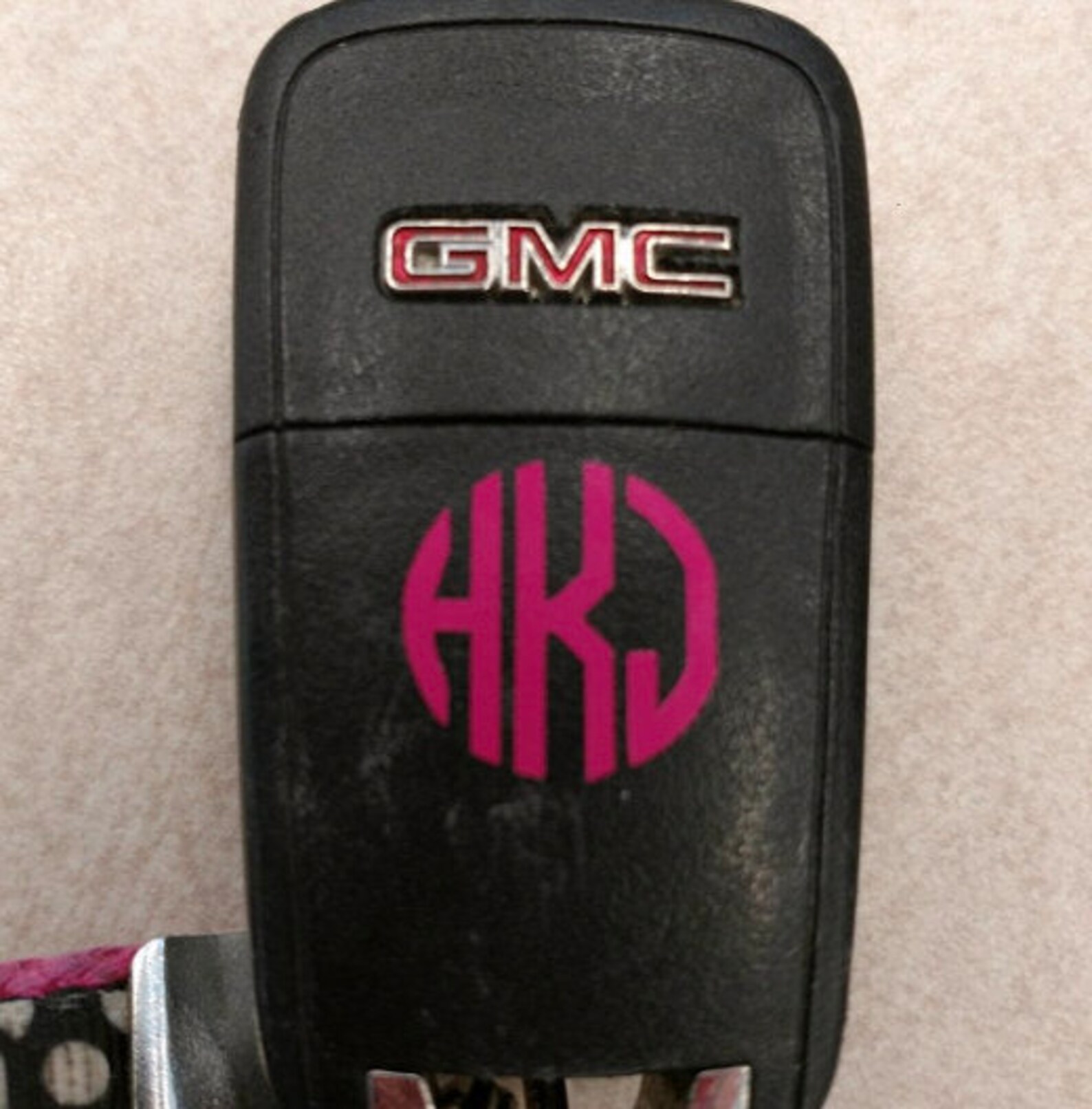 Key Monogram Decal Car Keys Monogram Decal Key Fob Decal Etsy