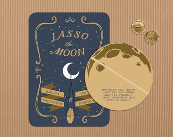 Lasso The Moon It's A Wonderful Life Wedding Invitation