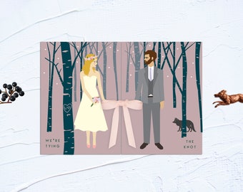 Woodland Romance Wedding Invitation Package RSVP Map Custom Portrait