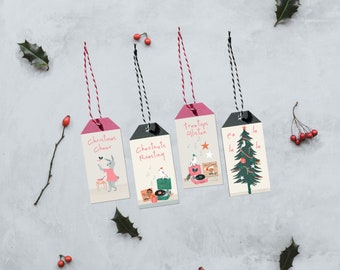 Jazz Bunny Christmas Gift Tags