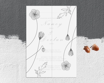 Wild Poppy Wedding Invitation Bundle RSVP