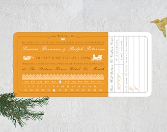 Orient Express Wedding Invitation Train Ticket