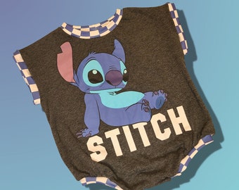 Macacão camiseta feito à mão reciclado RTS 12-18 meses