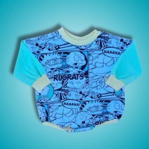RTS 18-24 months Handmade Upcycled T-shirt Sweater/Bubble Romper