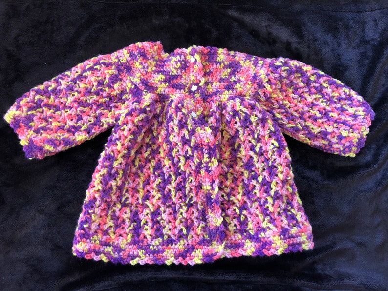 Baby girl crochet sweater image 1