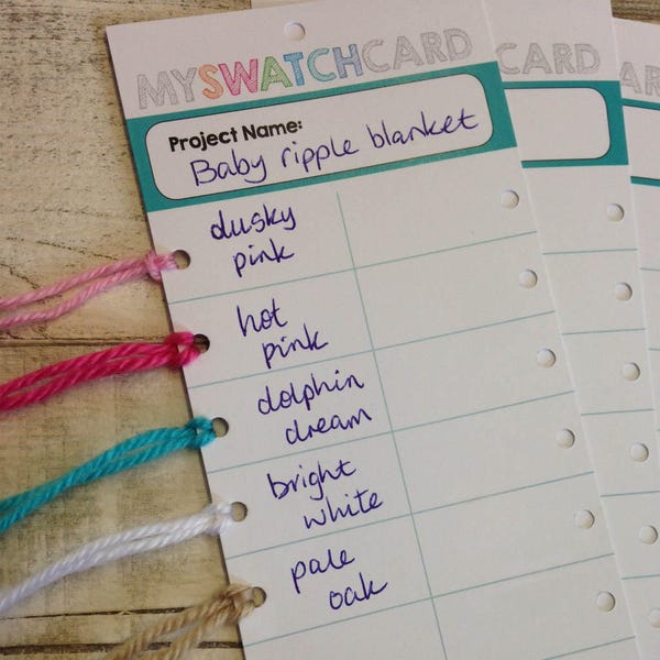 Swatch Cards - Yarn/Wool/Thread