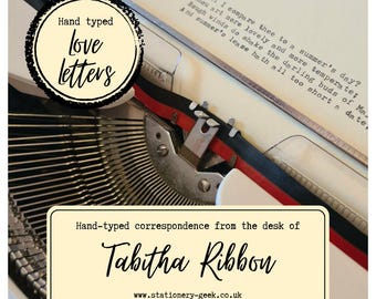 Lettre dactylographiée personnalisée | Votre message tapé sur une machine à écrire vintage | Cadeau romantique ou personnel