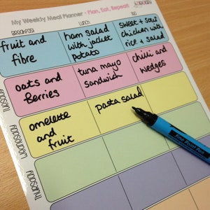 Wipe clean Weekly Meal Planner, with pen!