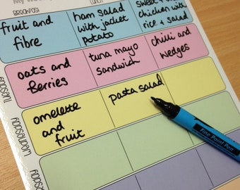 Wipe clean Weekly Meal Planner, with pen!
