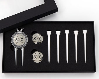 Personalised Golf Gift Box – Personalised Golf Repair Tool, Golf Ball Markers and 5 x Golf Tees