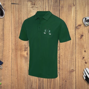 Personalised Embroidered Initials Golf Polo Shirt  - Golf Cross Clubs Personalised Golfwear - Gift for golfer