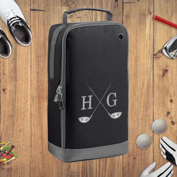 Personalised Embroidered Initials Golf Shoe Bag - Personalised Golf Shoe Bag - Golfer Gift