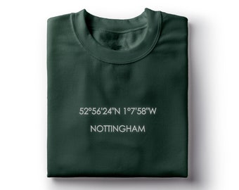 Embroidered Location Sweatshirt- Personalised Co Ordinate Jumper