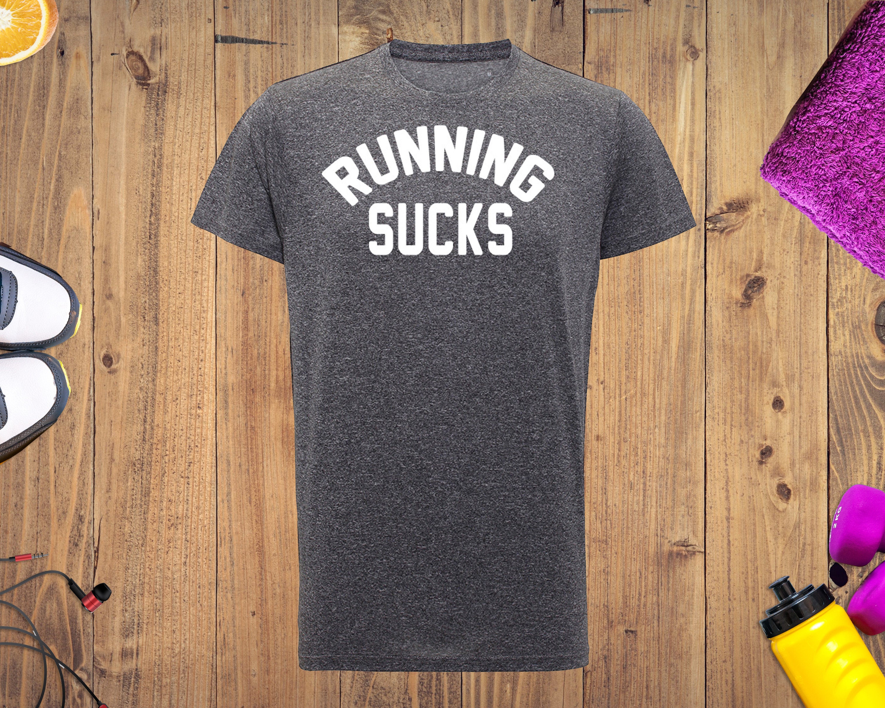 Image of Running Sucks Gym T-Shirt - Mens Performance Tshirt