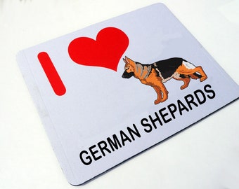 I Love German Shepards Mouse Mat - I Love German Shepard Dogs - Mouse Mat Gift