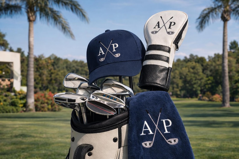 Personalised Golf Cap and Towel Gift Set - Gift box with embroidered golf cap and golf towel image 2