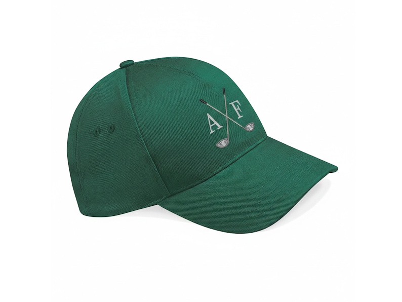 Personalised Green Golf Cap embroidered with initials