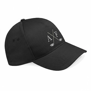 Black Golf Cap Personalised with Custom Initials