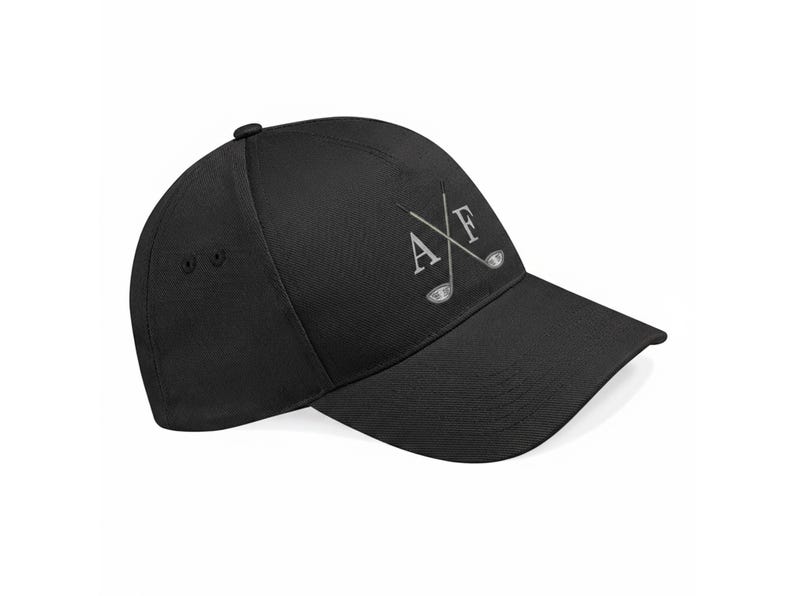 Black Golf Cap Personalised with Custom Initials