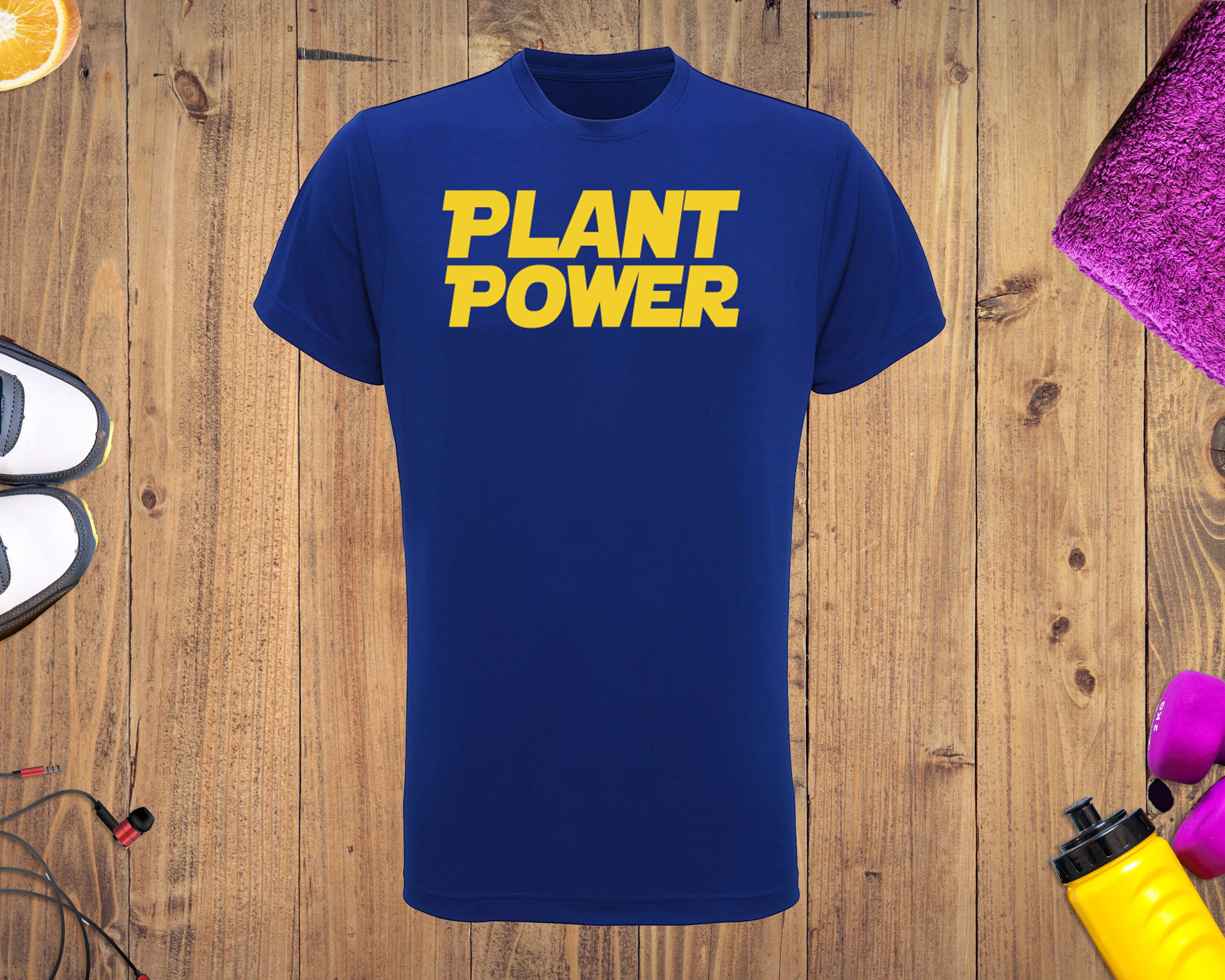 Image of Plant Power Gym T-Shirt - Mens Performance Tshirt Vegan/Vegetarian