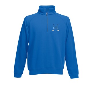 Golf Quarter Zip Sweatshirt - Personalised Golf Sweatshirt with embroidered initials Royal Blue