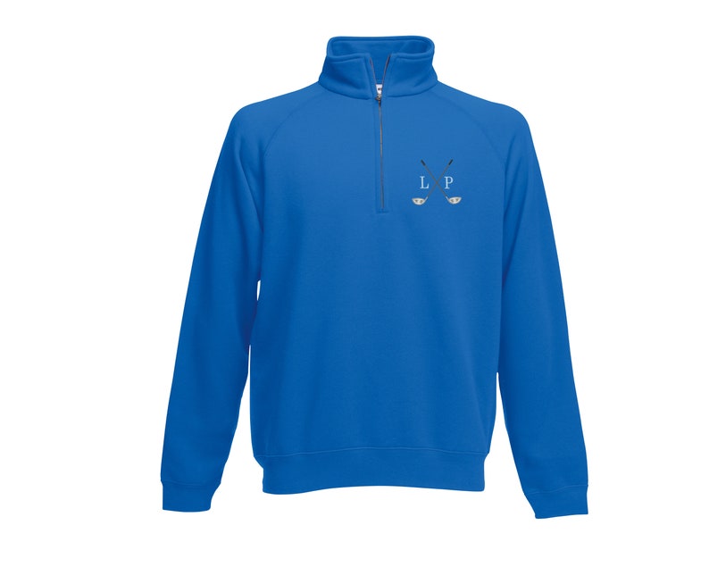 Golf Quarter Zip Sweatshirt - Personalised Golf Sweatshirt with embroidered initials Royal Blue