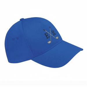 Royal Blue Golf Cap personalised with embroidered Monogram