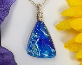 Capri - Dichroic Glass Triangle Shaped Pendant