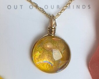 Rio - DIchroic Glass Small Circle Pendant