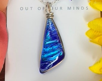 Capri - Dichroic Glass Triangle Pendant