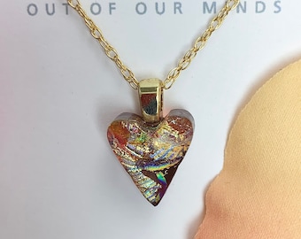 Dichroic Glass - Valentine Heart Pendant