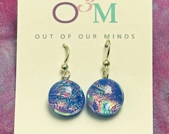 Provence ~ Stunning Lavender Circle Drop Dichroic Glass Earrings in a Rainbow of Colors