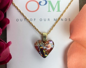 DIchroic Glass - Valentine Heart Pendant