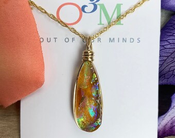 Rio - Dichroic Glass Teardrop Pendant