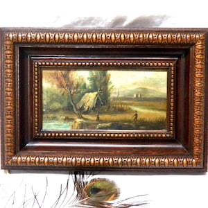 Antique Oil Table, Valencian Impressionist Painting , Impressionist Landscape 19th, Spanish Painting, Landscape Painting Impressionist 19th