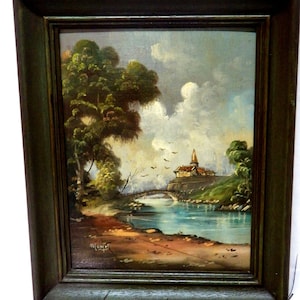 Antique Oil Painting, Margot Güntzel, Landscape Austria, German Painting, Landscape Painting, Rural Landscape, Antique Framed Painting, 50s