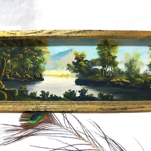 Oil on Táblex 1960, Landscape Painting Spanish, Realistic Landscape, Rural Painting, River Painting, Mountain Painting, Forest Painting